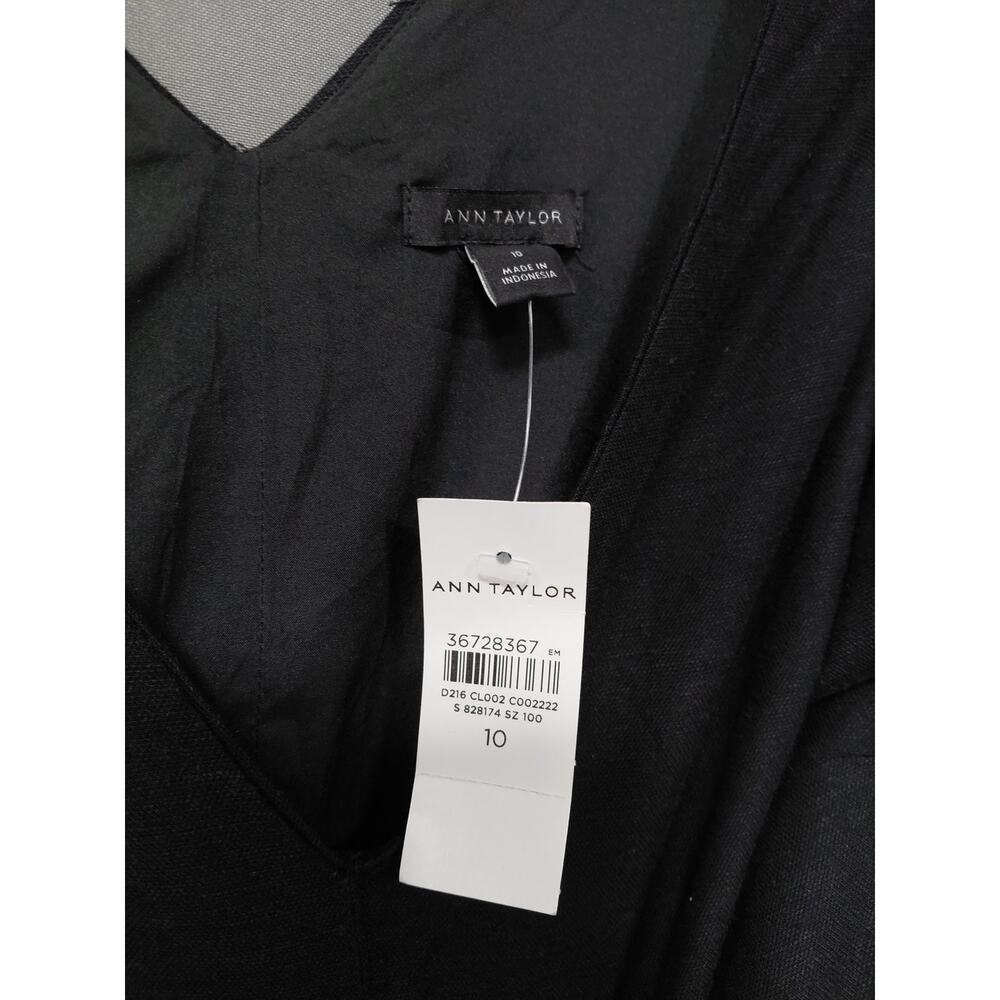 NWT ANN TAYLOR Black Knee Length Lightweight Dress Women Size 10 - Picture 6 of 12